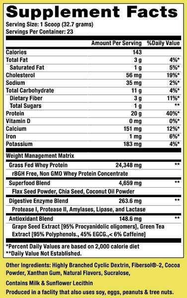 Ultimate weight loss package supplement facts sheet