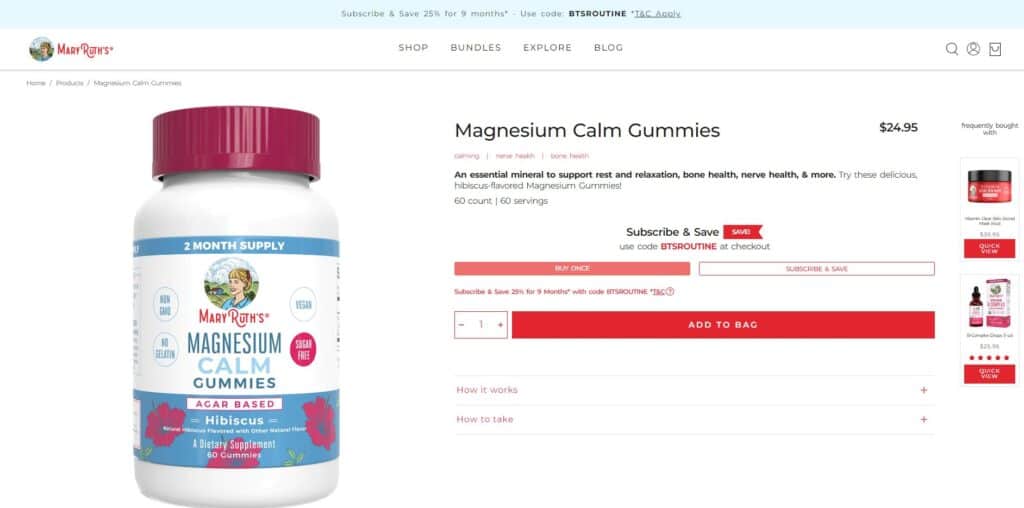 Mary Ruth Organics Magnesium Gummies 