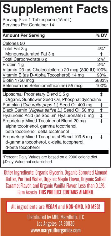 Mary Ruth Hair Care supplement facts and allergen info