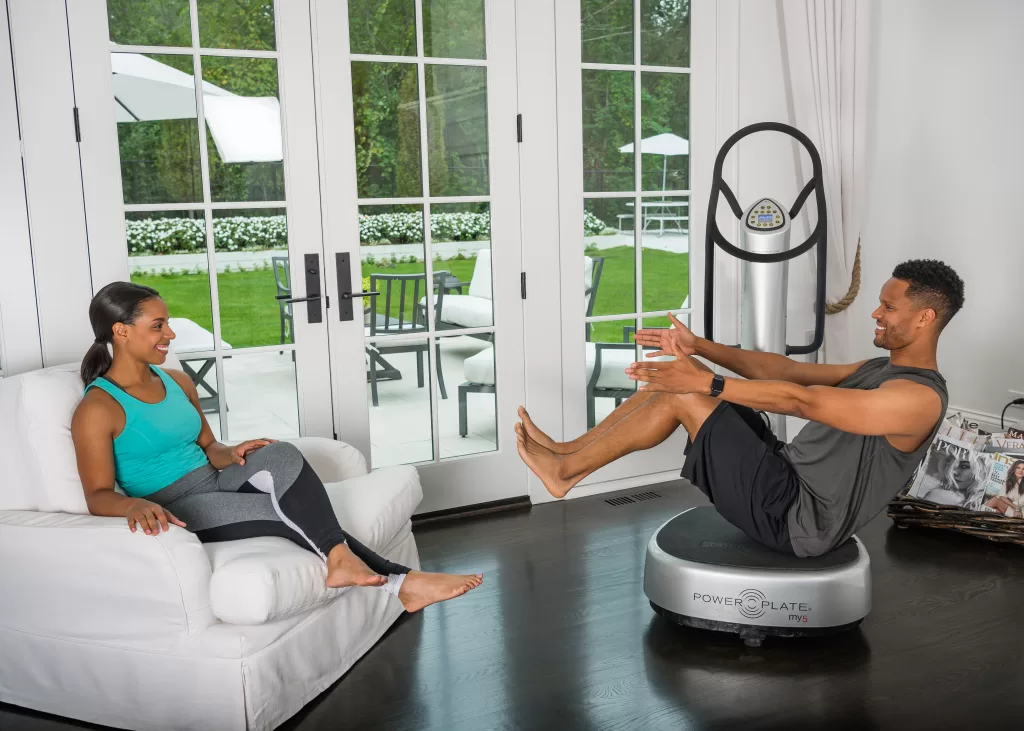 15 Best effective vibration Plate Exercises for weight loss Power Plate My5 being used at home for weight loss training