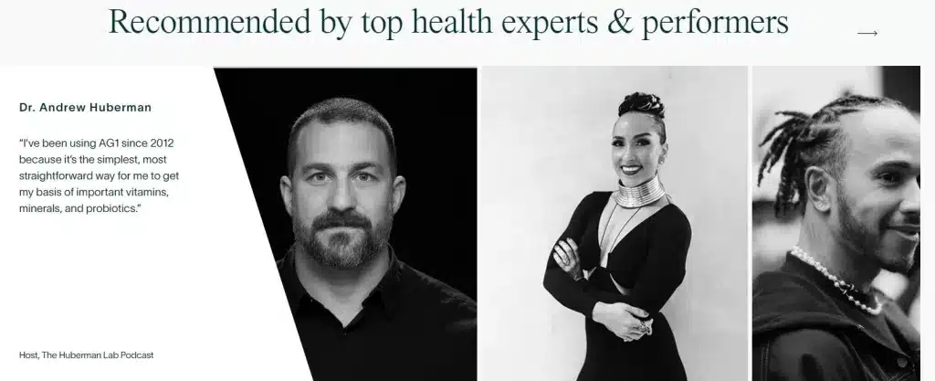 AG1 comes highly recommended by top health experts and top performers image for blog post